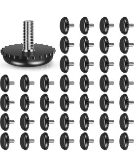 Dunzy 60 Pieces 1420 Adjustable Furniture Levelers Stainless Steel Screw In Threaded Leveling Feet Screw On Furniture Glide Le