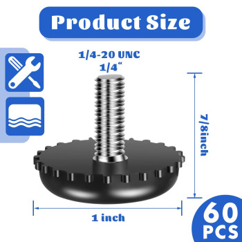 Dunzy 60 Pieces 1420 Adjustable Furniture Levelers Stainless Steel Screw In Threaded Leveling Feet Screw On Furniture Glide Le