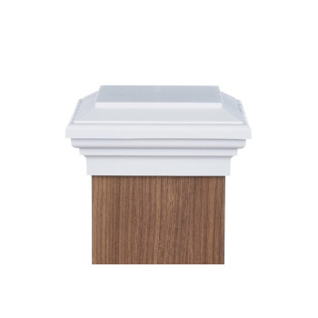 6X6 Post Cap Actual 60 White Island Newel Flat Style Square Top For Outdoor Fences Mailboxes Decks By Atlanta Post Caps