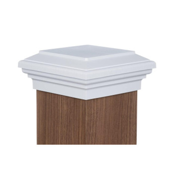 6X6 Post Cap Actual 60 White Island Newel Flat Style Square Top For Outdoor Fences Mailboxes Decks By Atlanta Post Caps