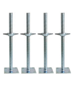 Gaeaauto 4 Pack Adjustable Leveling Jack Solid Screw Jacks With Base Plate For Bakerstyle Scaffolding Silver