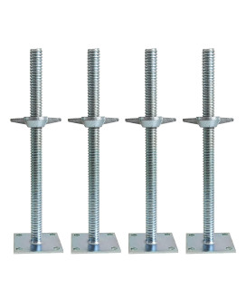 Gaeaauto 4 Pack Adjustable Leveling Jack Solid Screw Jacks With Base Plate For Bakerstyle Scaffolding Silver