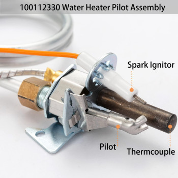 100112330 9007876 9007877 Water Heater Pilot Assembly Nat Gas Thermopile Assembly Compatible With Reliance Whirlpool Aosmith K