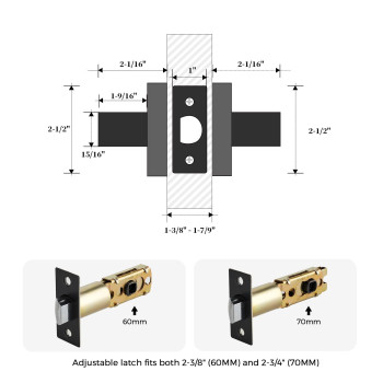 Ravinte 10 Pack Heavy Duty Door Lever Door Lock Square Lever Door Handles Right Left Handing Lever Set Matte Black Finish Passag