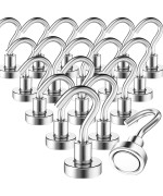 Mi N Ci 20 Pack Magnetic Hooks 35 Lb Strong Magnetic Hooks Rare Earth Neodymium Magnets With Hooks For Hanging Heavy Duty Hoo