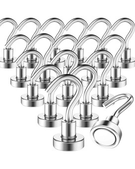 Mi N Ci 20 Pack Magnetic Hooks 35 Lb Strong Magnetic Hooks Rare Earth Neodymium Magnets With Hooks For Hanging Heavy Duty Hoo