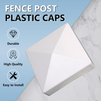 Rectoo 4X4 Post Caps 6 Pack Fence Cap Made Of Durable Plastic Protect Wooden Fence Poles Suitable For Mailbox Lamp Post Deckin