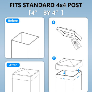 Rectoo 4X4 Post Caps 6 Pack Fence Cap Made Of Durable Plastic Protect Wooden Fence Poles Suitable For Mailbox Lamp Post Deckin