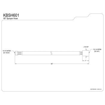 Kingston Brass Kbsh601 60Inch Kitchen Side Sprayer Hose Graypolished Chrome