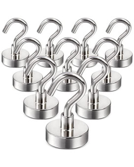 Diymag Magnetic Hooks 25Lbs Strong Magnet Hooks For Kitchen Home Cruise Workplace Office And Garage Pack Of 10