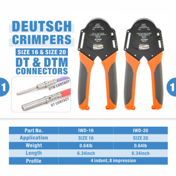 Iwiss Icrimp Kitdc02 Wire Crimping Tool Kit For Deutsch Connectors And Weather Pack Terminals With Connector Removal Tools