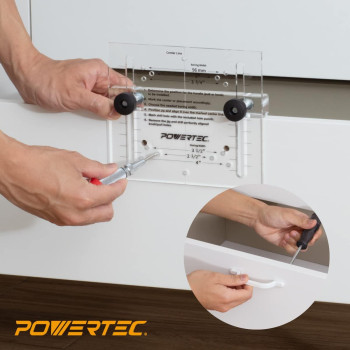 Powertec Cabinet Hardware Jig Wcenter Punch Drawer Jig For Installing Pulls Knobs Handle On Cabinet And Drawer Woodworking