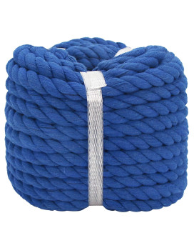 Sinyloo Blue Rope Natural Crafts Cotton Rope 12 Inch X 50 Feet Soft Colored Twisted Rope 3 Strand Thick Navy Blue Rope For Hom