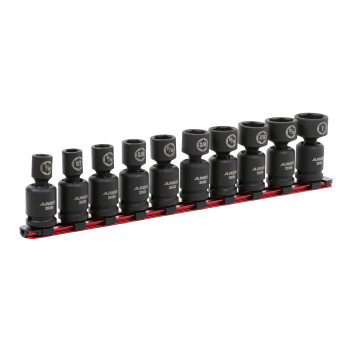 Ares 2513710Piece Sae Pinless Universal Swivel Impact Socket Set 12Inch Drive Swivel Impact Sockets Access Hard To Reach F