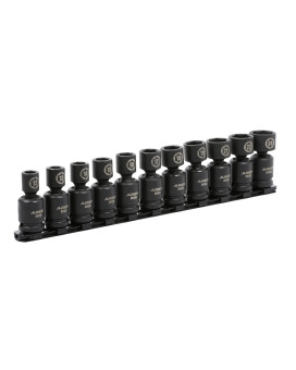 Ares 2512511Piece Metric Pinless Universal Swivel Impact Socket Set 12Inch Drive Swivel Impact Sockets Access Hard To Reac