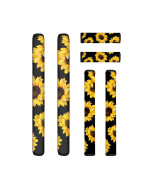 Netilgen Sunflower Print Refrigerator Door Handle Covers 6Pcs Fashion Design Antiskid Protector Gloves Kitchen Appliance Covers