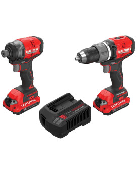 Craftsman V20 Rp Cordless Drill And Impact Driver Brushless Power Tool Combo Kit 2 Batteries And Charger Included Cmck211C2