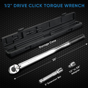 Ticonn 12Inch Drive Click Torque Wrench 25250 Ftlb 3393389 Nm Saemetric Dual Range Torque Engraved Mechanical Torque