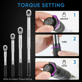 Ticonn 38Inch Drive Click Torque Wrench 1080 Ftlb Saemetric Dual Range Engraved Mechanical Wrench Chrome Vanadium Steel