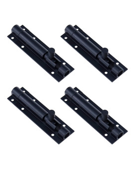 My Mironey Black Barrel Bolt Lock Aluminum Alloy Slide Bolt Latch 3 Inch Door Latch Lock Security Sliding Lock With Screws Pack