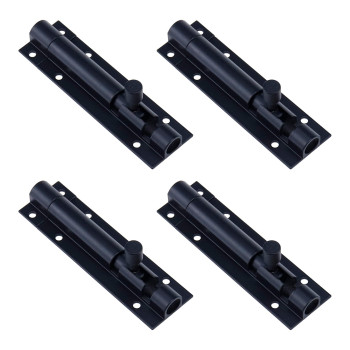 My Mironey Black Barrel Bolt Lock Aluminum Alloy Slide Bolt Latch 3 Inch Door Latch Lock Security Sliding Lock With Screws Pack