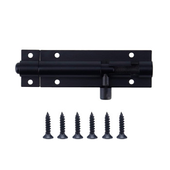 My Mironey Black Barrel Bolt Lock Aluminum Alloy Slide Bolt Latch 3 Inch Door Latch Lock Security Sliding Lock With Screws Pack