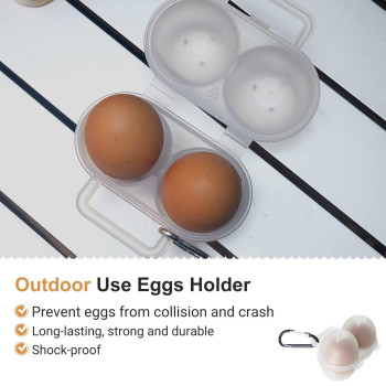 Roseflower 2 Girds Egg Holder Container Plastic Egg Storage Box Leakproof Shockproof Protection Portable Egg Tray Carriage Dis