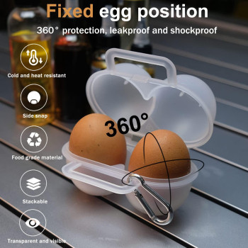 Roseflower 2 Girds Egg Holder Container Plastic Egg Storage Box Leakproof Shockproof Protection Portable Egg Tray Carriage Dis