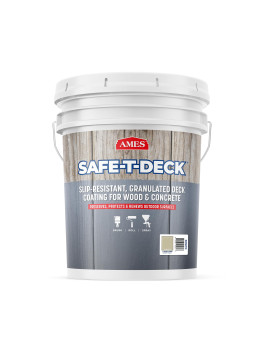 Ames Safetdeck Granulated Formula Exterior Paint 5 Gallon Khaki Tan Paint Great For Porches Patios Decks Walkways And M