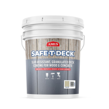 Ames Safetdeck Granulated Formula Exterior Paint 5 Gallon Khaki Tan Paint Great For Porches Patios Decks Walkways And M