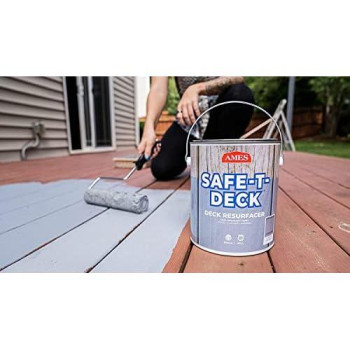 Ames Safetdeck Granulated Formula Exterior Paint 5 Gallon Khaki Tan Paint Great For Porches Patios Decks Walkways And M