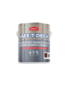 Ames Safetdeck Granulated Formula Exterior Paint 1 Gallon Coco Brown Paint Great For Porches Patios Decks Walkways And