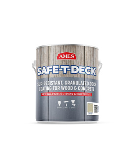 Ames Safetdeck Granulated Formula Exterior Paint 1 Gallon Khaki Tan Paint Great For Porches Patios Decks Walkways And M