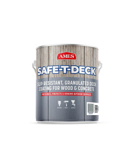 Ames Safetdeck Granulated Formula Exterior Paint 1 Gallon Stormy Sky Paint Great For Porches Patios Decks Walkways And