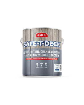 Ames Safetdeck Granulated Formula Exterior Paint 1 Gallon White Paint Great For Porches Patios Decks Walkways And More