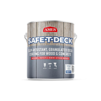 Ames Safetdeck Granulated Formula Exterior Paint 1 Gallon White Paint Great For Porches Patios Decks Walkways And More