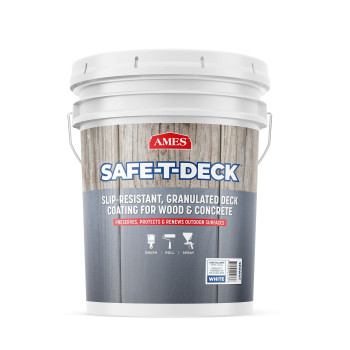 Ames Safetdeck Granulated Formula Exterior Paint 5 Gallon White Paint Great For Porches Patios Decks Walkways And More