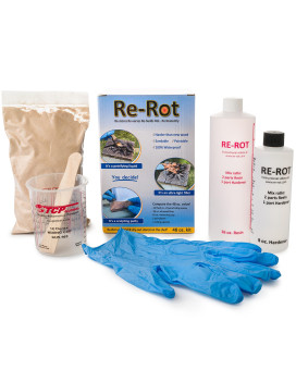 Rerot 48Ounce Epoxy Rot Repair Kit Rapid Drying Even In Winter Easy To Apply Restores Structural Strength Rebuilds R