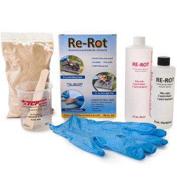 Rerot 48Ounce Epoxy Rot Repair Kit Rapid Drying Even In Winter Easy To Apply Restores Structural Strength Rebuilds R