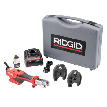 Ridgid 72553 Model Rp 115 Mini Press Tool And Battery Kit With 12 To 34 Propress Press Tool Jaws 2V Liion Battery 12V C