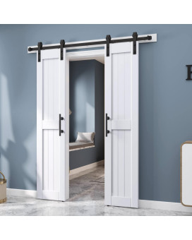 Easelife 36In X 84In Double 18In 84In Door Barn Door With 66Ft Sliding Door Hardware Handle Included Diy Assemblely Easy I