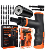 Manwald Universal Socket Tool Set Ratcheting Thandle Screwdriver Set With Power Drill Adapter Christmas Stocking Stuffers For