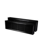 Vent Systems 18 X 5 Inches Pack Of 2 Black Door Air Registers Two Sided Door Louvers Ventilation Grille Indoor Vent