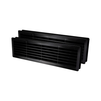 Vent Systems 18 X 5 Inches Pack Of 2 Black Door Air Registers Two Sided Door Louvers Ventilation Grille Indoor Vent