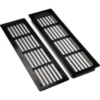 Vent Systems 18 X 5 Inches Pack Of 2 Black Door Air Registers Two Sided Door Louvers Ventilation Grille Indoor Vent