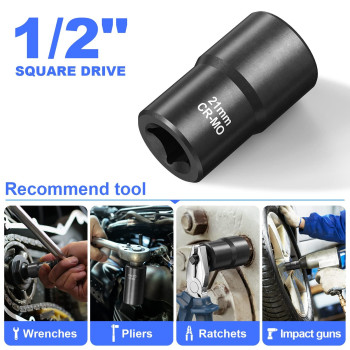 Bsuxmafg 5Pcs Lug Nut Remover 12Inch Drive Bolt Nut Extractor Set Easy Out Bolt Extractor Set For Damaged Frozen Studs Ru