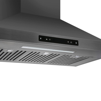 Vesta 800Cfm 30 Stainless Steel Wall Mounted Range Hood 6 Speeds Touch And Gesture Control 6 Top Round Vent Reusable Baffle