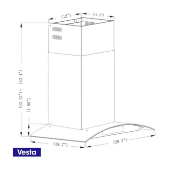 Vesta 800Cfm 30 Stainless Steel Wall Mounted Range Hood 6 Speeds Touch And Gesture Control 6 Top Round Vent Reusable Baffle