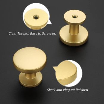 Homdiy 10 Pack Gold Cabinet Knobs Brass Cabinet Knobs Brushed Brass Drawer Knobs Round Knobs Gold Kitchen Cabinet Knobs Gold K