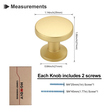 Homdiy 10 Pack Gold Cabinet Knobs Brass Cabinet Knobs Brushed Brass Drawer Knobs Round Knobs Gold Kitchen Cabinet Knobs Gold K